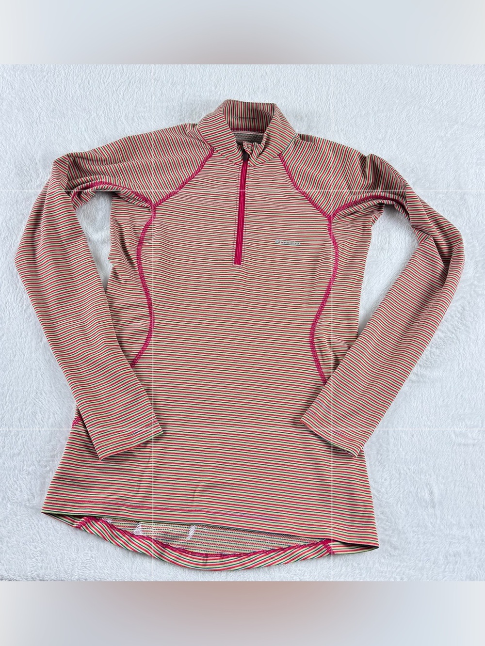 Columbia Women’s Small Striped Quarter Zip Long Sleeve Performance Top